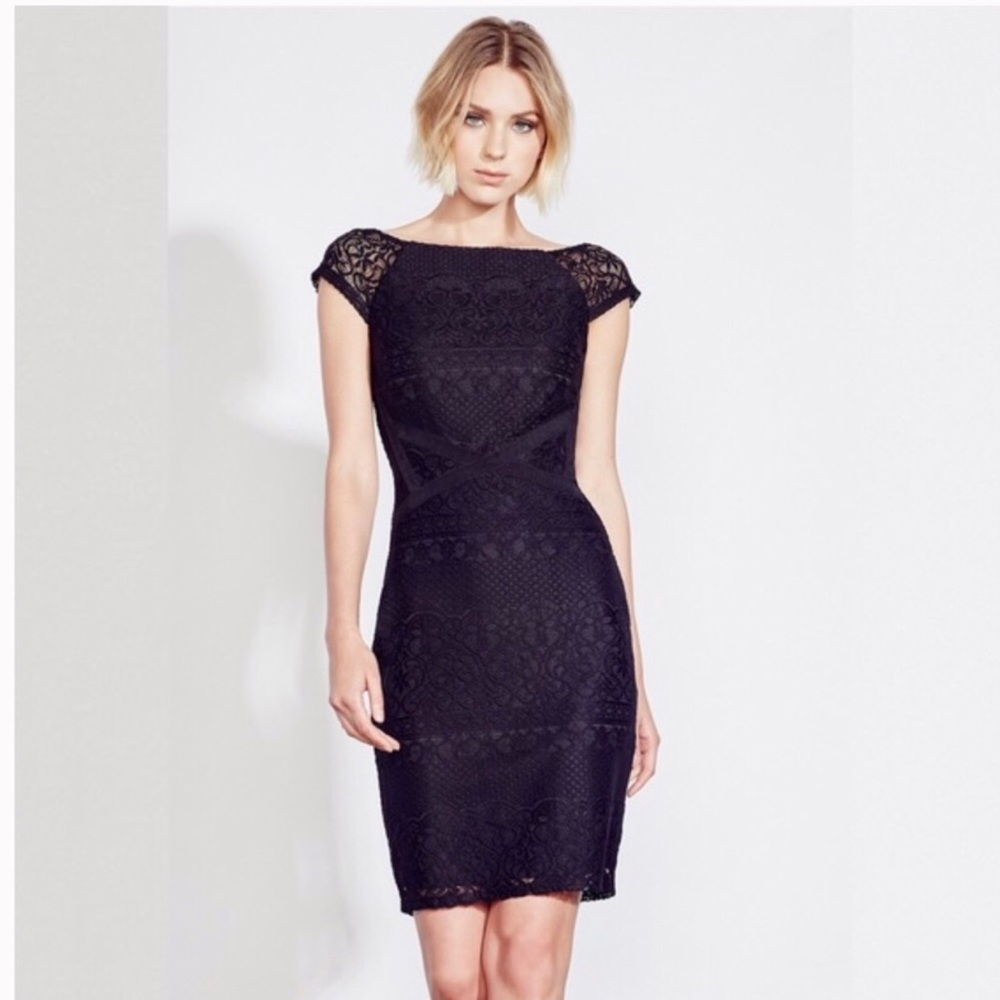 ALI & JAY Cinch Waist Lace Sheath Dress